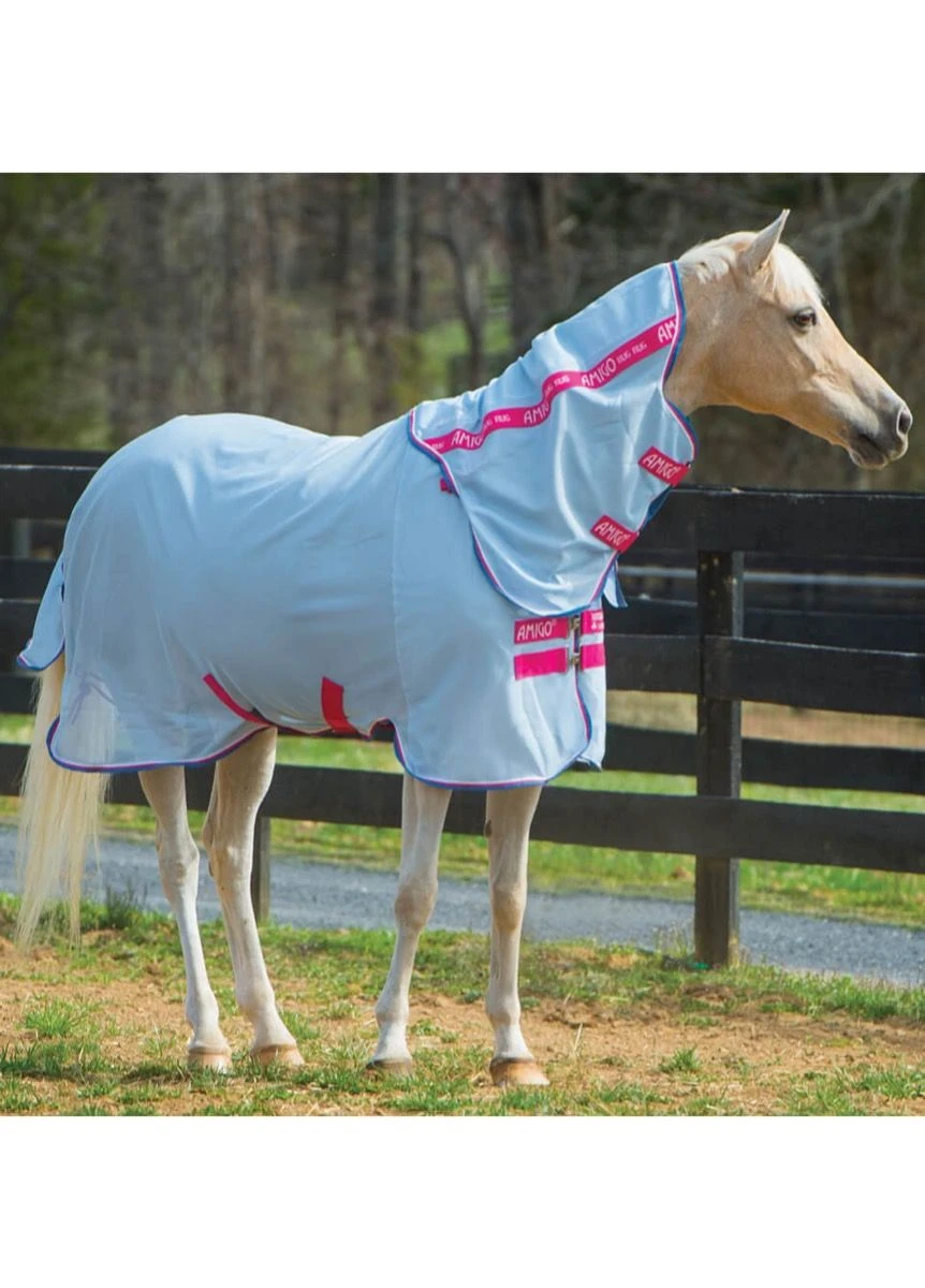 Amigo Bug Rug Pony - Azure/White 3 Amigo Bug Rug Pony - Azure/White