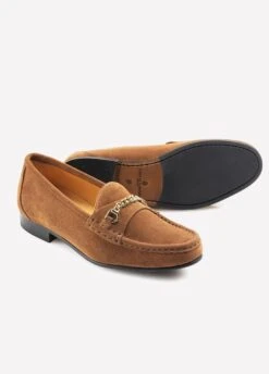 Fairfax & Favor Ladies Suede Apsley Loafers - Tan -Equestrian Sale Store apsleytan3