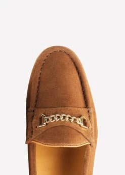 Fairfax & Favor Ladies Suede Apsley Loafers - Tan -Equestrian Sale Store apsleytan4