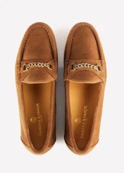 Fairfax & Favor Ladies Suede Apsley Loafers - Tan -Equestrian Sale Store apsleytan5