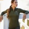 Ariat Ascent 1/4 Zip Baselayer - Relic -Equestrian Sale Store ariat ascent ls relic 1rdy