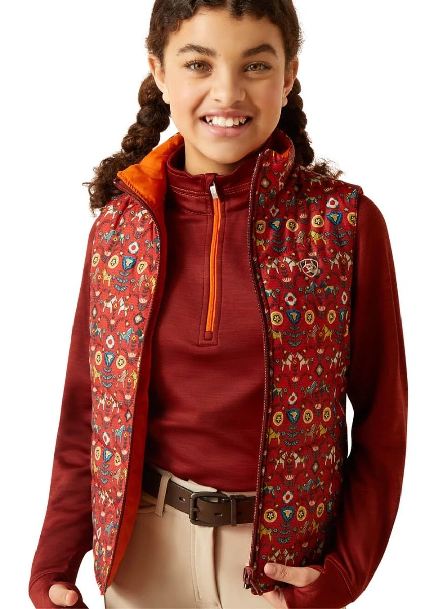 Ariat Youth Bella Reversible Vest - Dala Horse 3 Ariat Youth Bella Reversible Vest - Dala Horse
