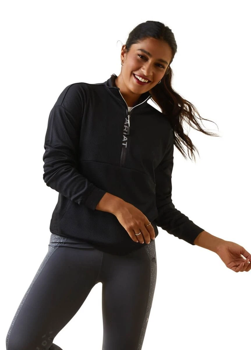 Ariat Breathe 1/2 Zip Sweatshirt - Black 3 Ariat Breathe 1/2 Zip Sweatshirt - Black