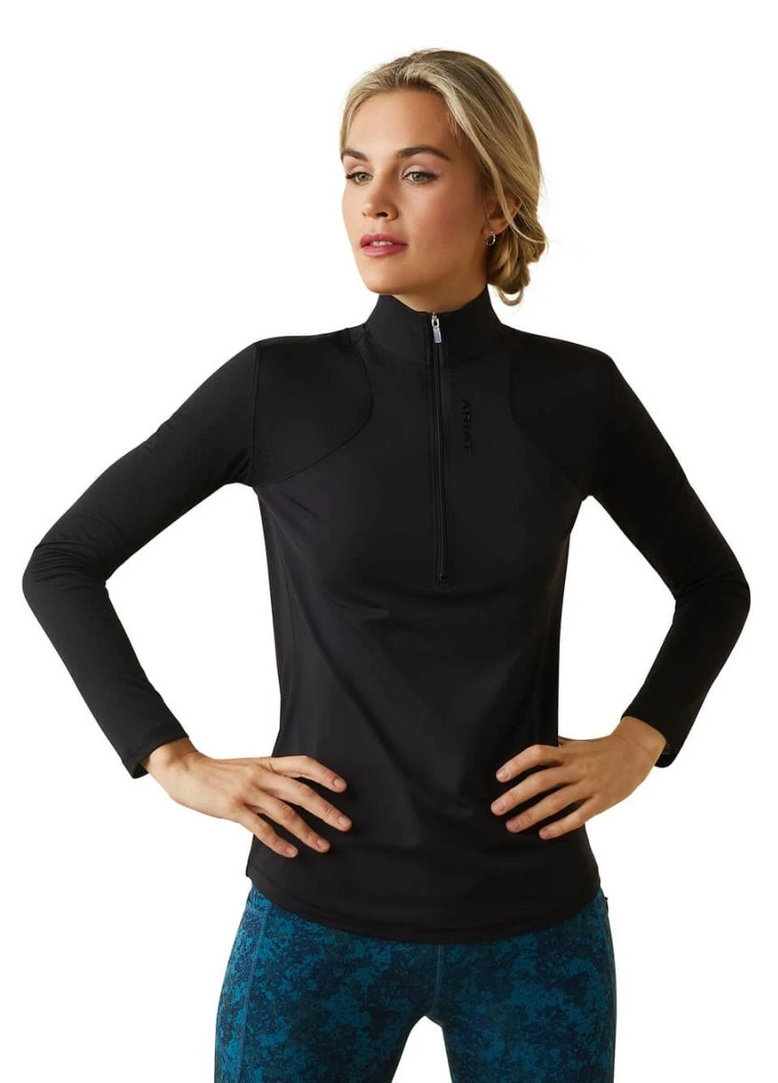 Ariat Breathe 1/4 Zip Baselayer - Black 3 Ariat Breathe 1/4 Zip Baselayer - Black