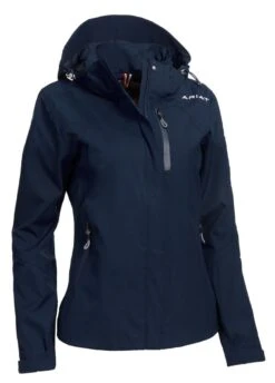Ariat Womens Coastal Waterproof Jacket - Navy -Equestrian Sale Store ariat coastal jacket navy 3rdy