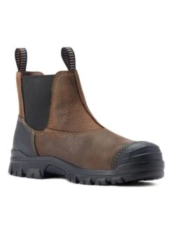 Ariat Mens Treadfast H20 Steel Toe Chelsea Boot - Dark Brown -Equestrian Sale Store ariat treadfast brown 3rdy