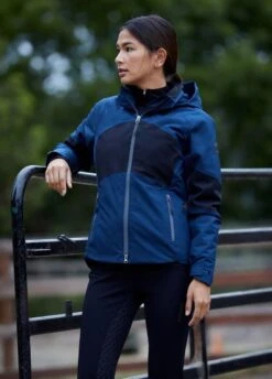 Ariat Valor H2O Jacket - Navy Colourblock -Equestrian Sale Store ariat valor jacket navy 3rdy