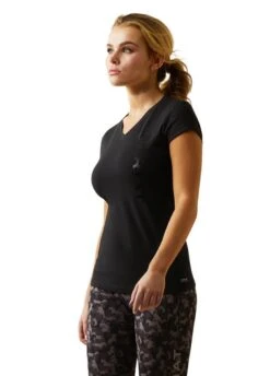 Ariat Vertical Logo T-Shirt - Black -Equestrian Sale Store ariat vertical ss black 3rdy