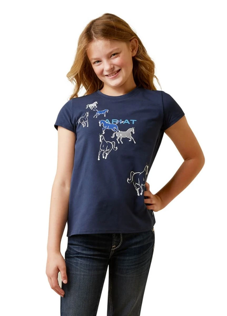 Ariat Youth Frolic T-Shirt - Navy Eclipse 3 Ariat Youth Frolic T-Shirt - Navy Eclipse