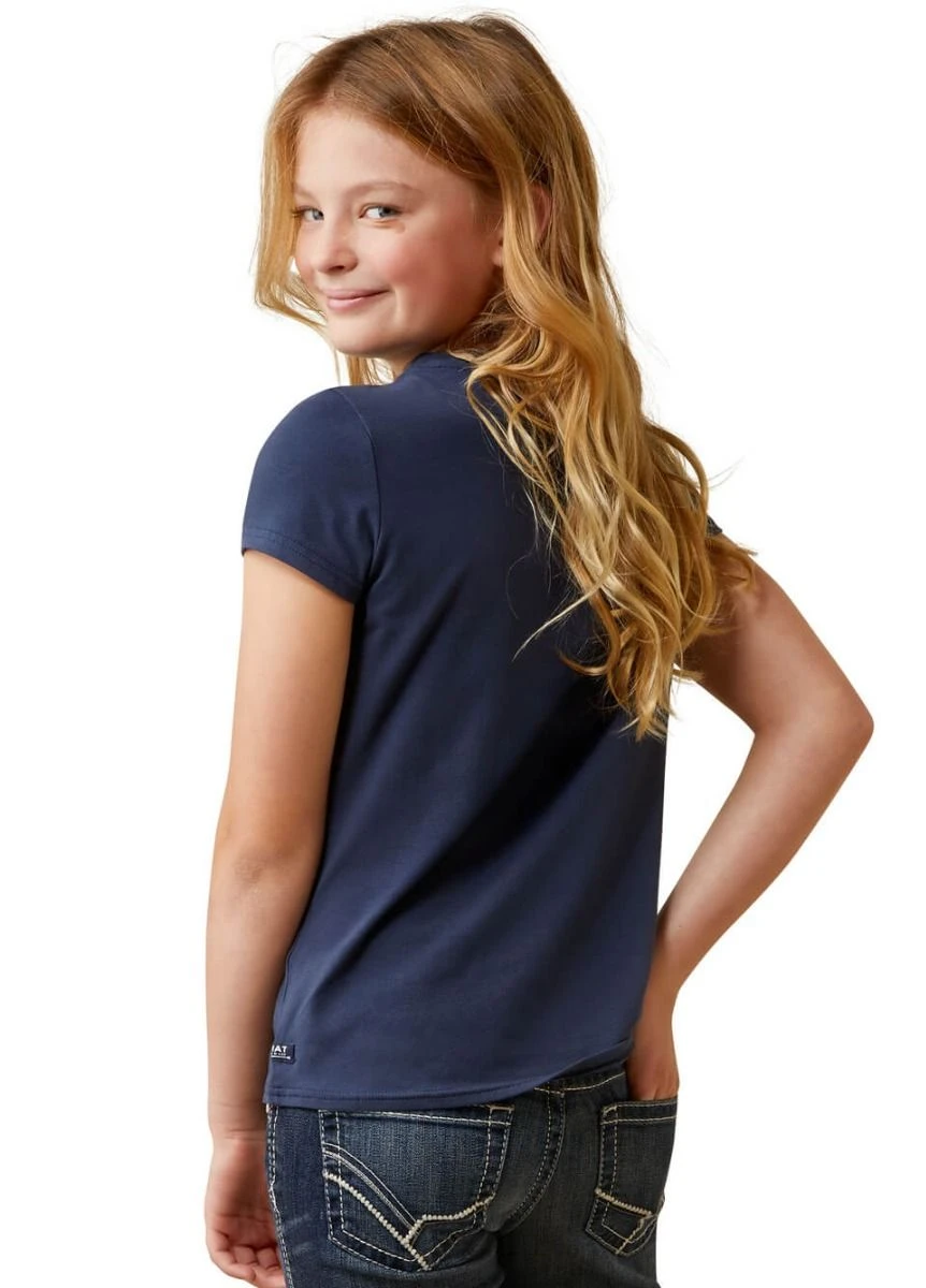 Ariat Youth Frolic T-Shirt - Navy Eclipse 4 Ariat Youth Frolic T-Shirt - Navy Eclipse - Image 2