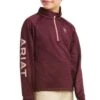 Ariat Kids Tek Team 1/2 Zip Sweatshirt - Windsor Wine -Equestrian Sale Store ariatkidstekteamsweatswine1rdy