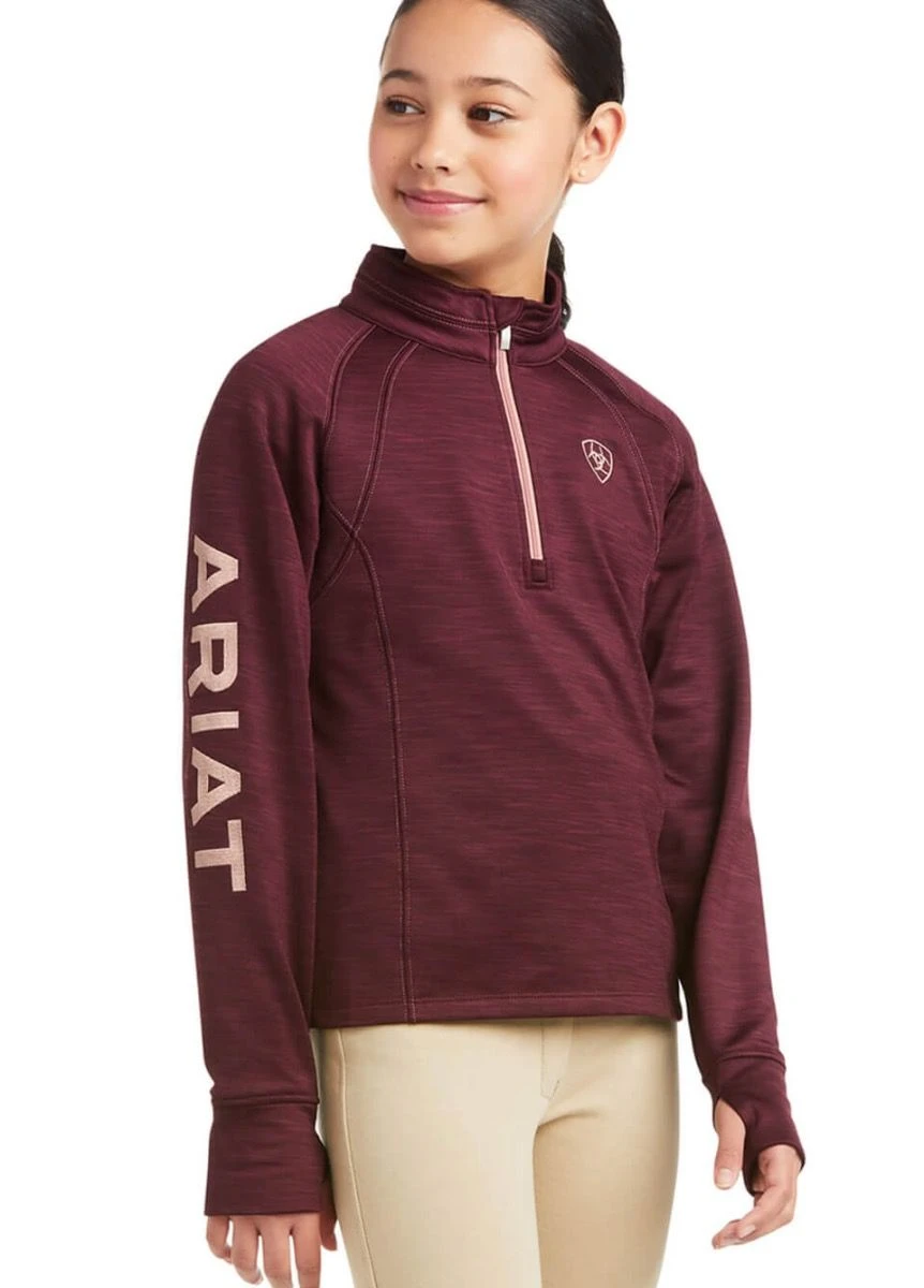 Ariat Kids Tek Team 1/2 Zip Sweatshirt - Windsor Wine 3 Ariat Kids Tek Team 1/2 Zip Sweatshirt - Windsor Wine