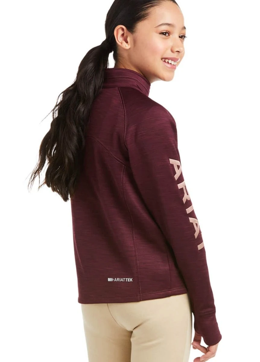 Ariat Kids Tek Team 1/2 Zip Sweatshirt - Windsor Wine 4 Ariat Kids Tek Team 1/2 Zip Sweatshirt - Windsor Wine - Image 2
