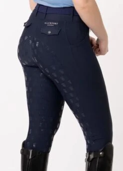 Blackfort Equestrian Riding Breggings - Navy/Silver -Equestrian Sale Store blackfort breggings navy silver 4rdy