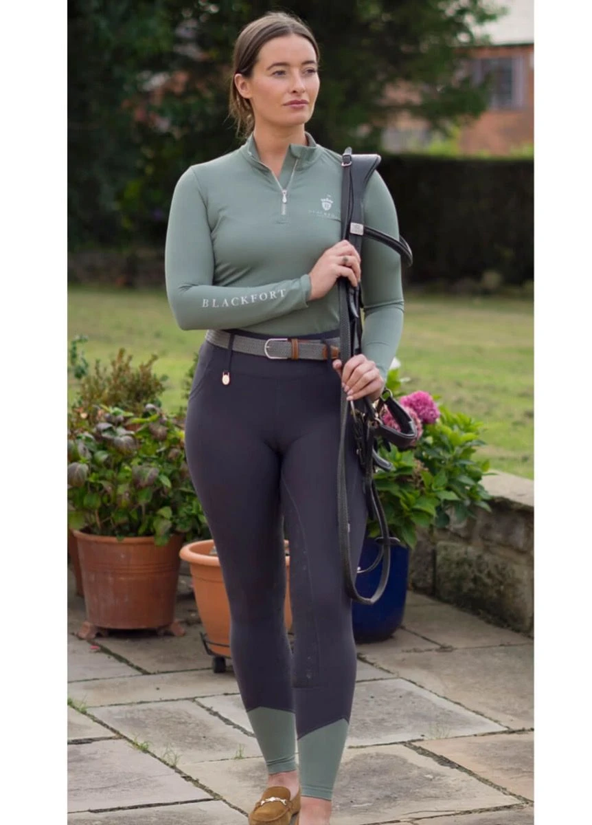 Blackfort Equestrian Riding Tights - Grey/Sage 5 Blackfort Equestrian Riding Tights - Grey/Sage - Image 3