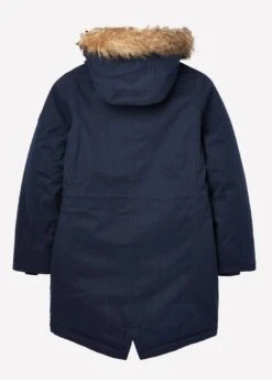 Joules Junior Bonnie Faux Fur Lined Parka - French Navy -Equestrian Sale Store bonnie2