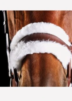 Collegiate ComFiTec Sheepskin Bridle - Brown -Equestrian Sale Store brownsheep3