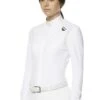 Cavalleria Toscana R-Evo Long Sleeve Competition Shirt - White -Equestrian Sale Store cavalleria toscana epaulet shirt white 1rdy