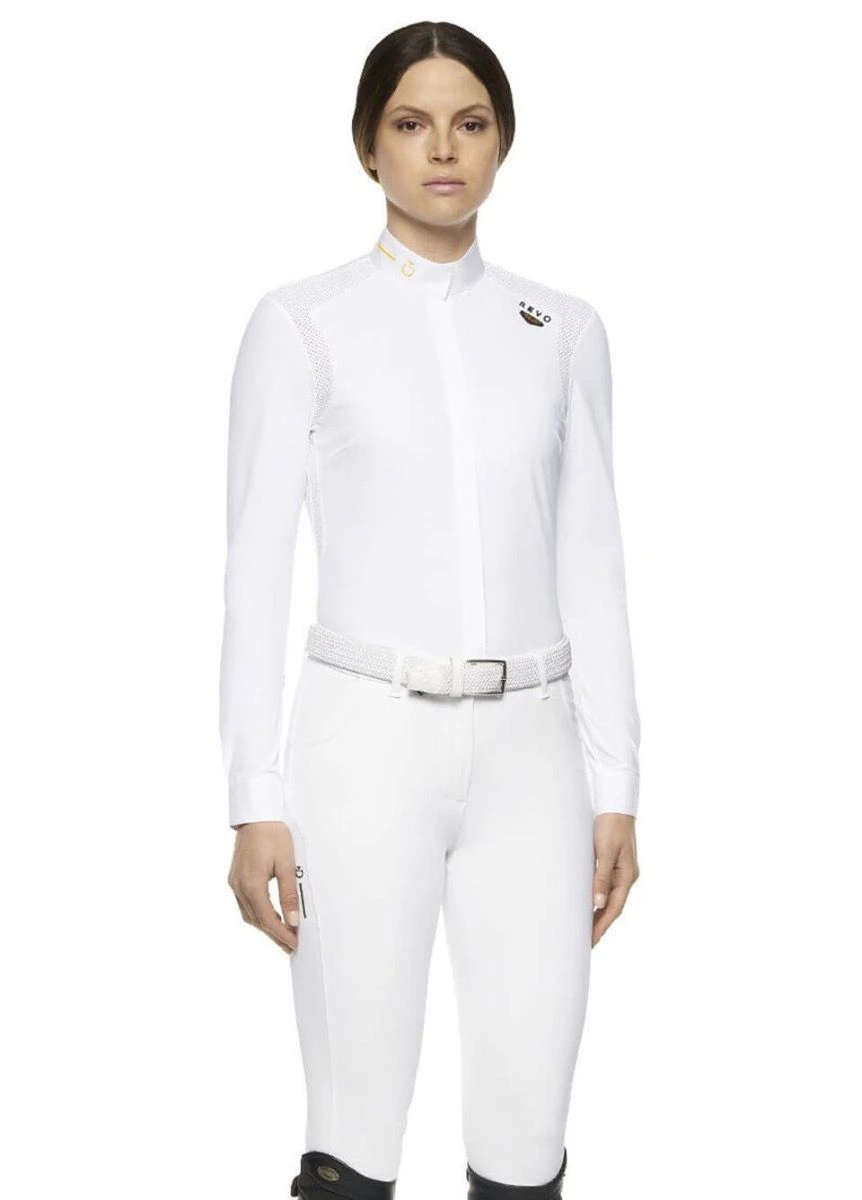 Cavalleria Toscana R-Evo Long Sleeve Competition Shirt - White 4 Cavalleria Toscana R-Evo Long Sleeve Competition Shirt - White - Image 2