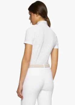 Cavalleria Toscana Micro Sequins Competition Shirt - White -Equestrian Sale Store cavalleria toscana miro sequins shirt white 3rdy