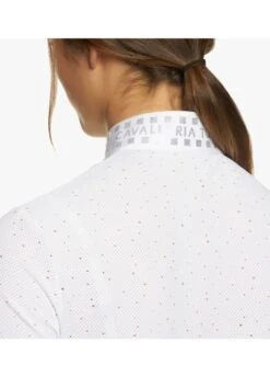 Cavalleria Toscana Micro Sequins Competition Shirt - White -Equestrian Sale Store cavalleria toscana miro sequins shirt white 5rdy