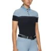Cavalleria Toscana Perforated Polo Shirt - Navy/Sky Blue -Equestrian Sale Store cavalleria toscana perforated polo navy sky 1rdy