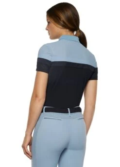 Cavalleria Toscana Perforated Polo Shirt - Navy/Sky Blue -Equestrian Sale Store cavalleria toscana perforated polo navy sky 2rdy