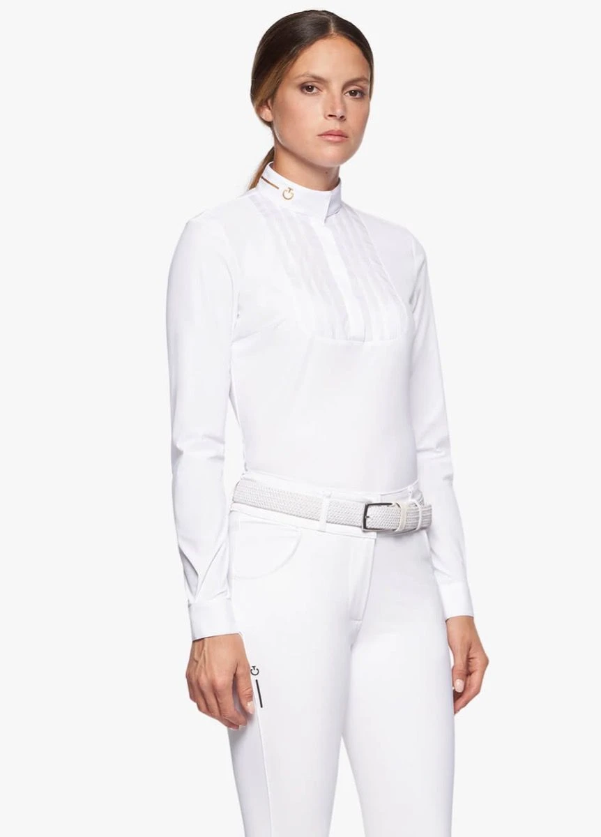 Cavalleria Toscana R-Evo Pleated Competition Shirt - White 3 Cavalleria Toscana R-Evo Pleated Competition Shirt - White