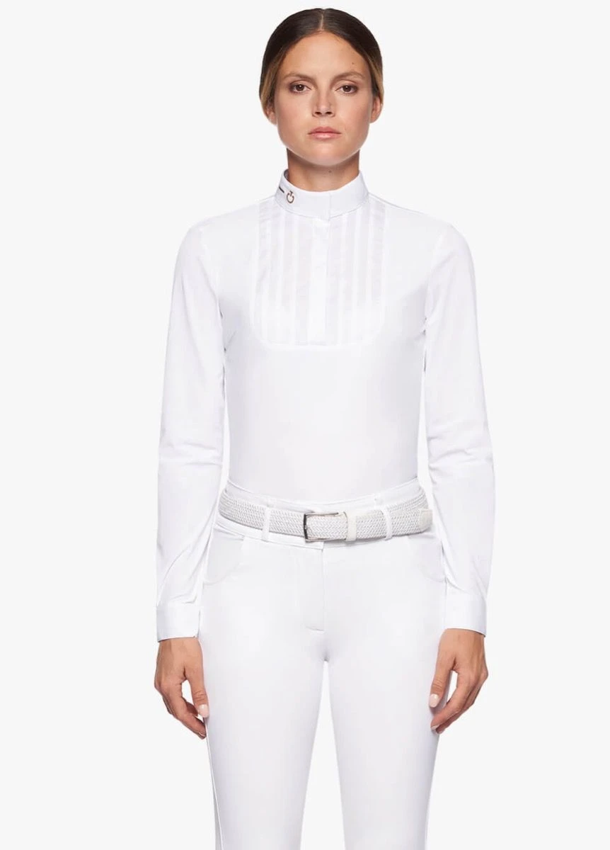 Cavalleria Toscana R-Evo Pleated Competition Shirt - White 7 Cavalleria Toscana R-Evo Pleated Competition Shirt - White - Image 5