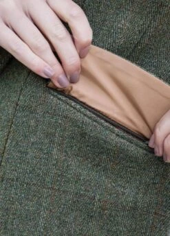 Equetech Ladies Claydon Tweed Riding Jacket - Green -Equestrian Sale Store claydonpocketrdy