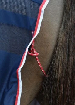 Weatherbeeta Scrim Cooler Standard Neck - Navy/Red/White -Equestrian Sale Store coolerfeature1