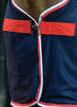 Weatherbeeta Scrim Cooler Standard Neck - Navy/Red/White -Equestrian Sale Store coolerfeature4