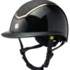 Charles Owen EQx Kylo MIPS Wide Peak Gloss & Sparkly Hat - Black -Equestrian Sale Store cowen kylo mips wide gloss black 1rdy