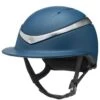 Charles Owen Halo Luxe Riding Helmet - Navy/Platinum -Equestrian Sale Store cowenhaloluxemattenavyplatinum1rdy