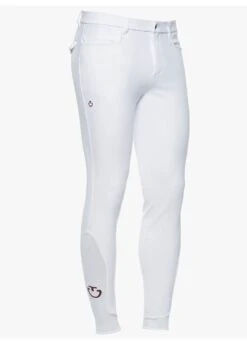 Cavalleria Toscana Mens Knee Grip Breeches - White