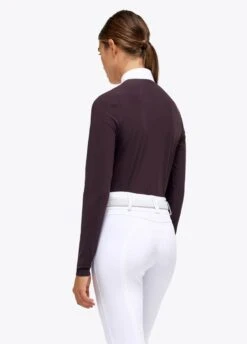 Cavalleria Toscana Tech Jersey L/S Competition Shirt - Dark Purple -Equestrian Sale Store ct tech comp polo 3a00 3rdy