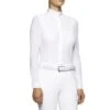 Cavalleria Toscana Elegant Embroidery Show Shirt - White 1 Cavalleria Toscana Elegant Embroidery Show Shirt - White -Equestrian Sale Store ctlsshirtwhite1rdy