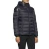 Cavalleria Toscana Shiny/Matte Nylon Hooded Puffer - Navy