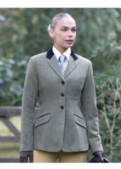 Equetech Ladies Thornborough Tweed Riding Jacket - Green -Equestrian Sale Store equetech ladies thornborough tweed 3rdy
