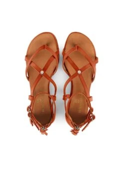 Fairfax & Favor Brancaster Sandal - Sunset Orange -Equestrian Sale Store ff brancaster orange 3rdy