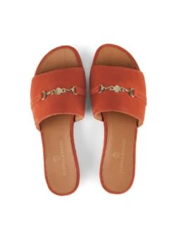Fairfax & Favor Heacham Sandal - Sunset Orange -Equestrian Sale Store ff heacham orange 3rdy