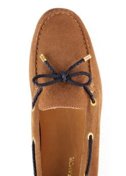 Fairfax & Favor Suede Henley Driving Shoe - Tan/Navy -Equestrian Sale Store ffhenleytan5rdy