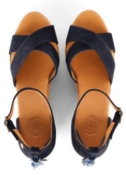 Fairfax & Favor Valencia Wedge - Navy -Equestrian Sale Store ffvalencianavy4rdy