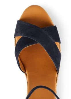 Fairfax & Favor Valencia Wedge - Navy -Equestrian Sale Store ffvalencianavy5rdy