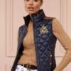 Holland Cooper Diamond Quilt Classic Gilet - Ink Navy 2 Holland Cooper Diamond Quilt Classic Gilet - Ink Navy -Equestrian Sale Store hc equi gilet navy 1rdy