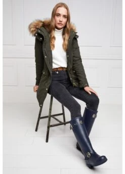 Holland Cooper Sherpa Lined Regency Wellingtons - Matte Navy -Equestrian Sale Store hc regency wellington navy matte 3rdy