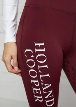 Holland Cooper Thermal Full Grip Legging - Burgundy -Equestrian Sale Store hcthermalleggingmulberry2rdy