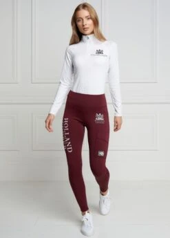 Holland Cooper Thermal Full Grip Legging - Burgundy -Equestrian Sale Store hcthermalleggingmulberry7rdy