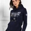 Holland Cooper Tri Colour Crest Hoodie - Ink Navy