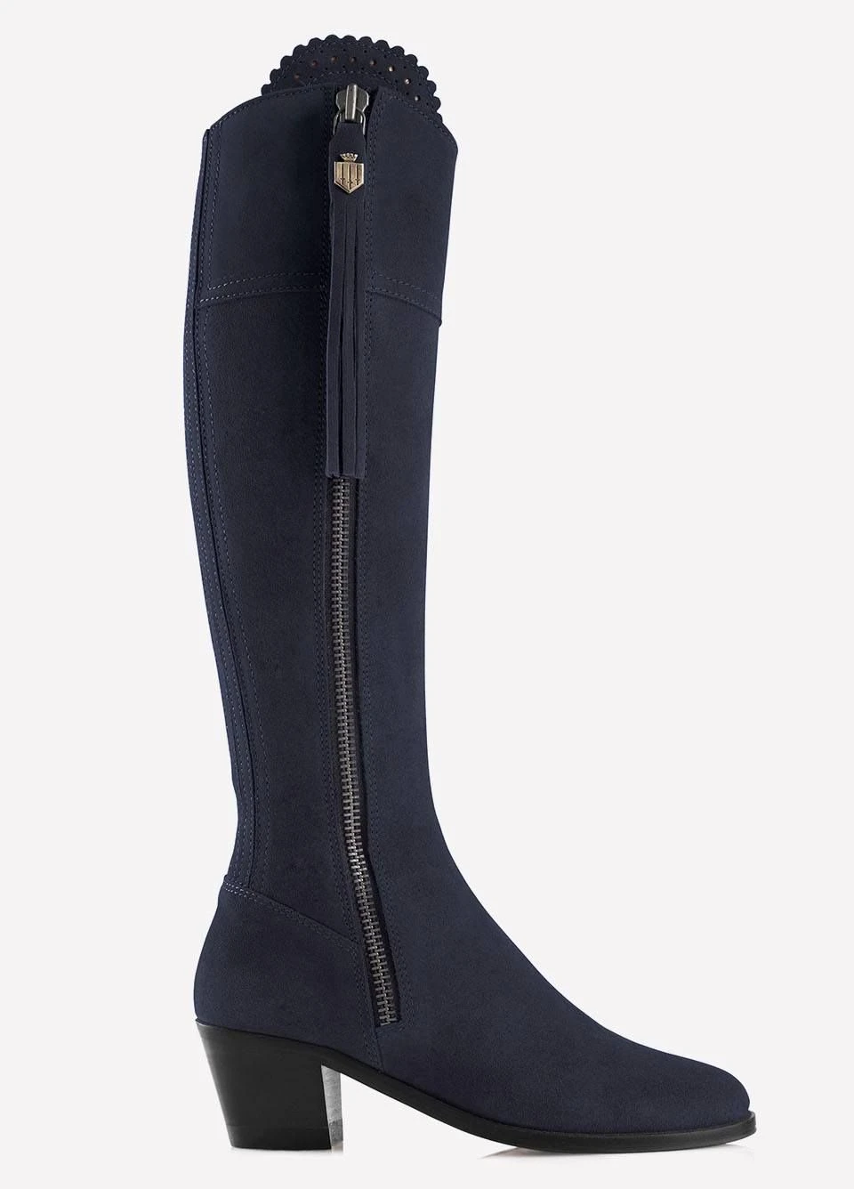 Fairfax & Favor Heeled Regina Suede Boot - Navy 3 Fairfax & Favor Heeled Regina Suede Boot - Navy